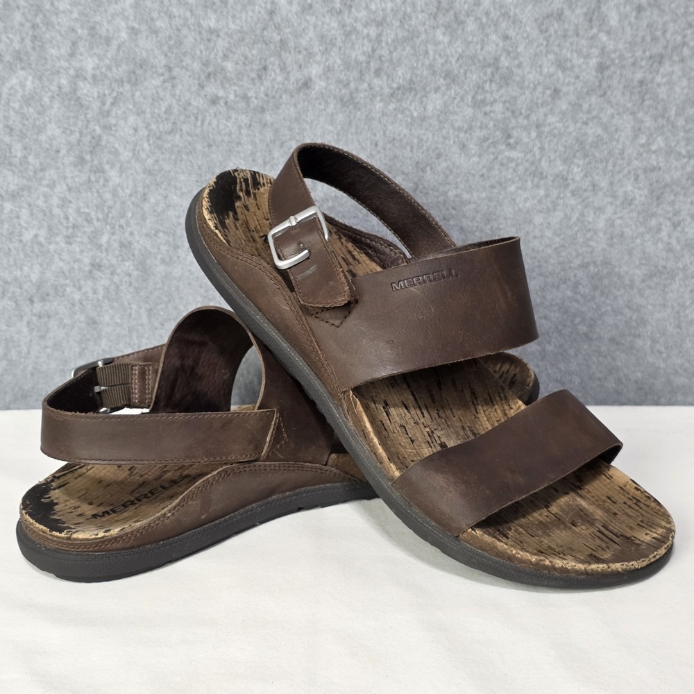 Merrell Brown Leather - Around Town - Back Strap - Sandal - Size US 10 Women's - Picture 1 of 9